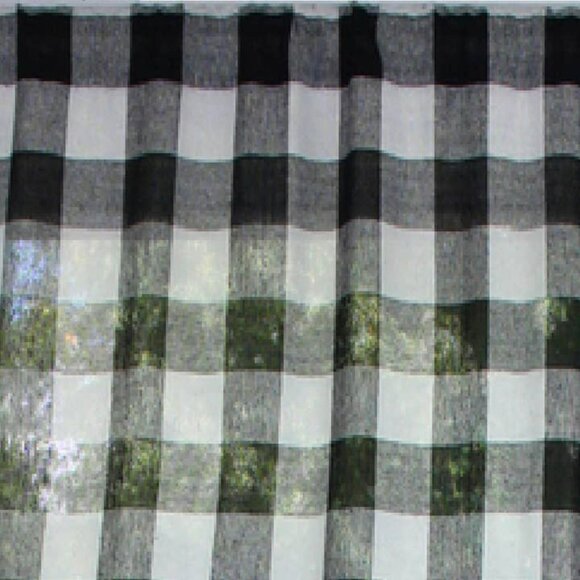 New Buffalo Check Black/Buttermilk Window Valance - Picture 1 of 3